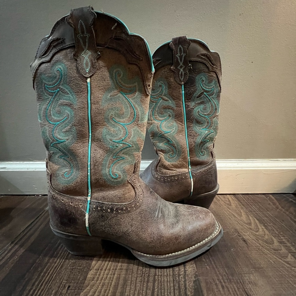 Justin blue detail cowboy boots